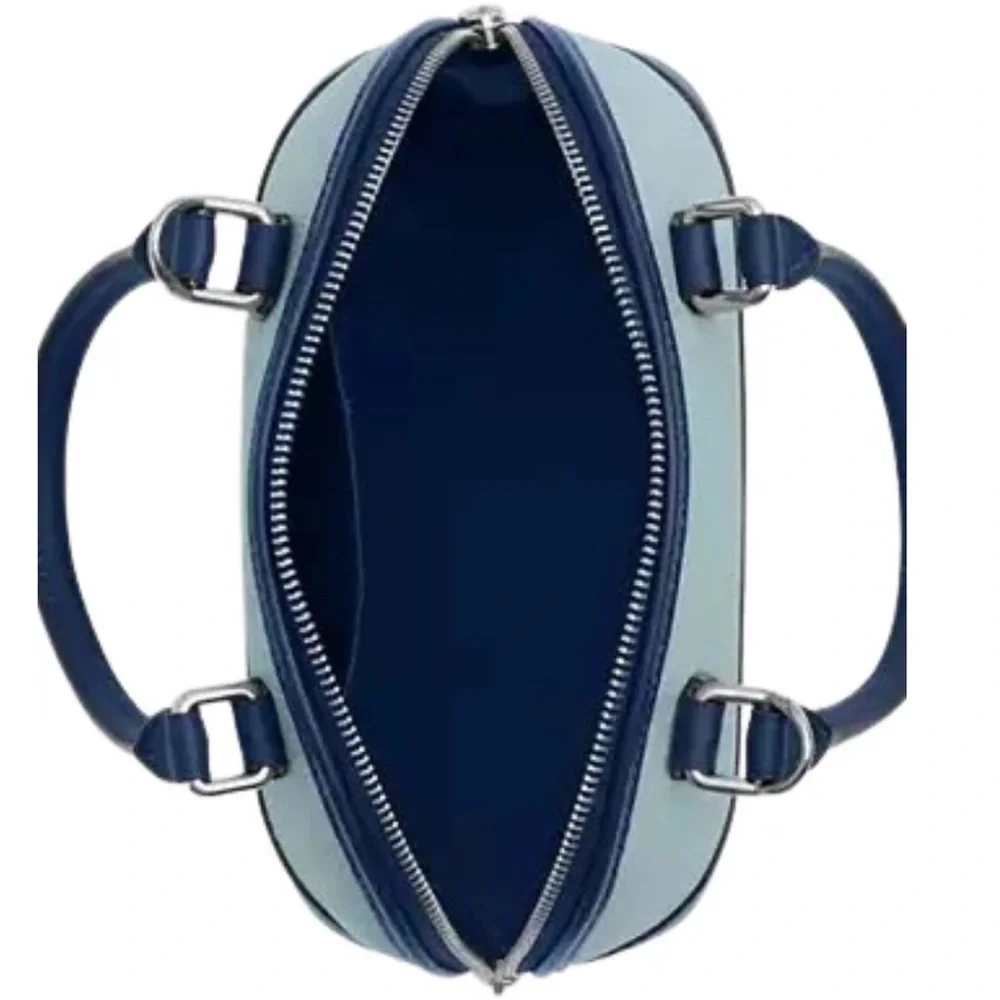 Coach Two-Tone Light Blue and Navy Dome Satchel